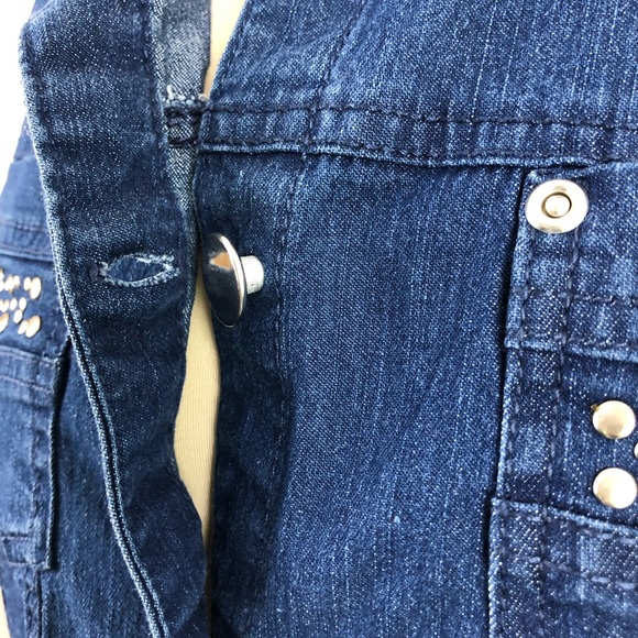 Denim Vest Bust 46" Studded Rivets 2 Chest Pockets - Picture 5 of 8